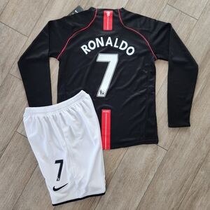 Set Boys Version Retro Team Manchester United Ronaldo#7 Long Sleeve